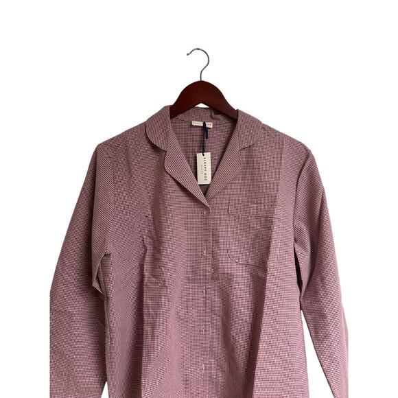 NEW Sleepy Doe PJ Set Gingham Plaid Organic Cotton Sleepwear Size M - Picture 7 of 9